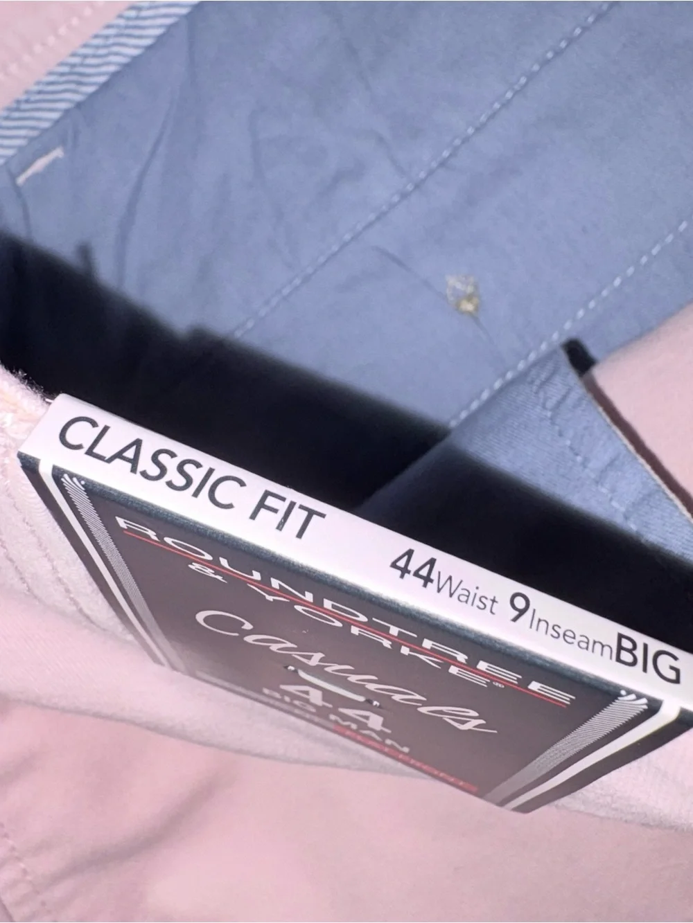 Roundtree & Yorke Mens Big & Tall Shorts 44 Lt Pink-22B Classic Fit NWT
